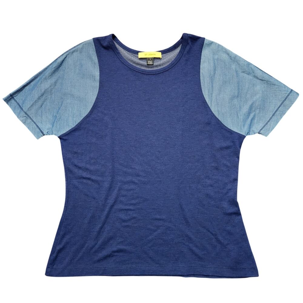 St. John Color Block Short Sleeve Top Size XL